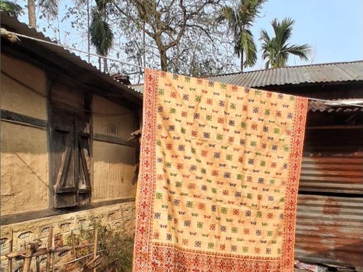 Muga silk stole, natural golden sheen (Assam-exclusive)