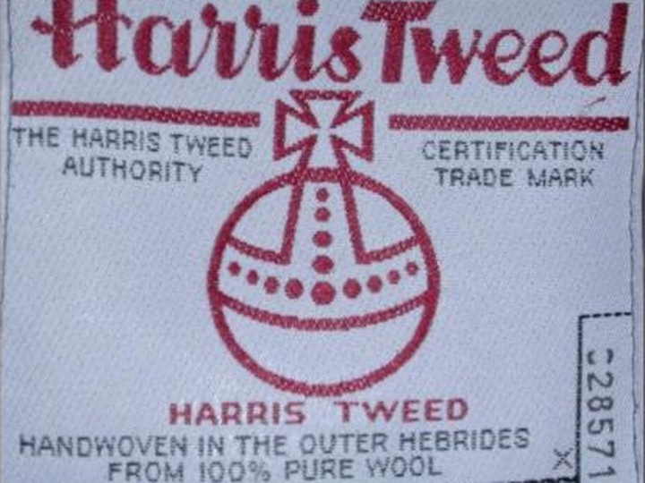 Harris Tweed, hand-woven orb-marked cloth