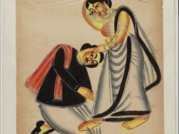 Kalighat folk-art painting, original